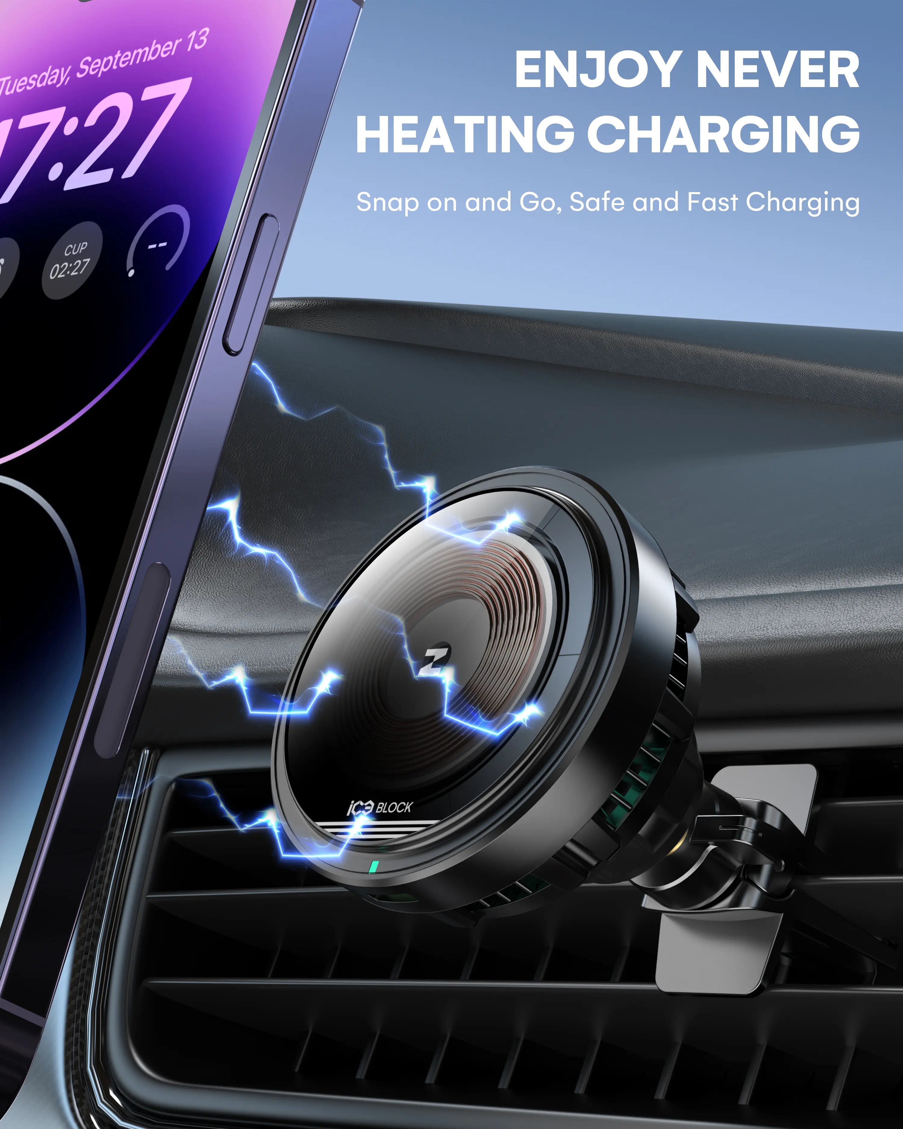 AutoCool 15W Wireless Car Charger IC80S-5