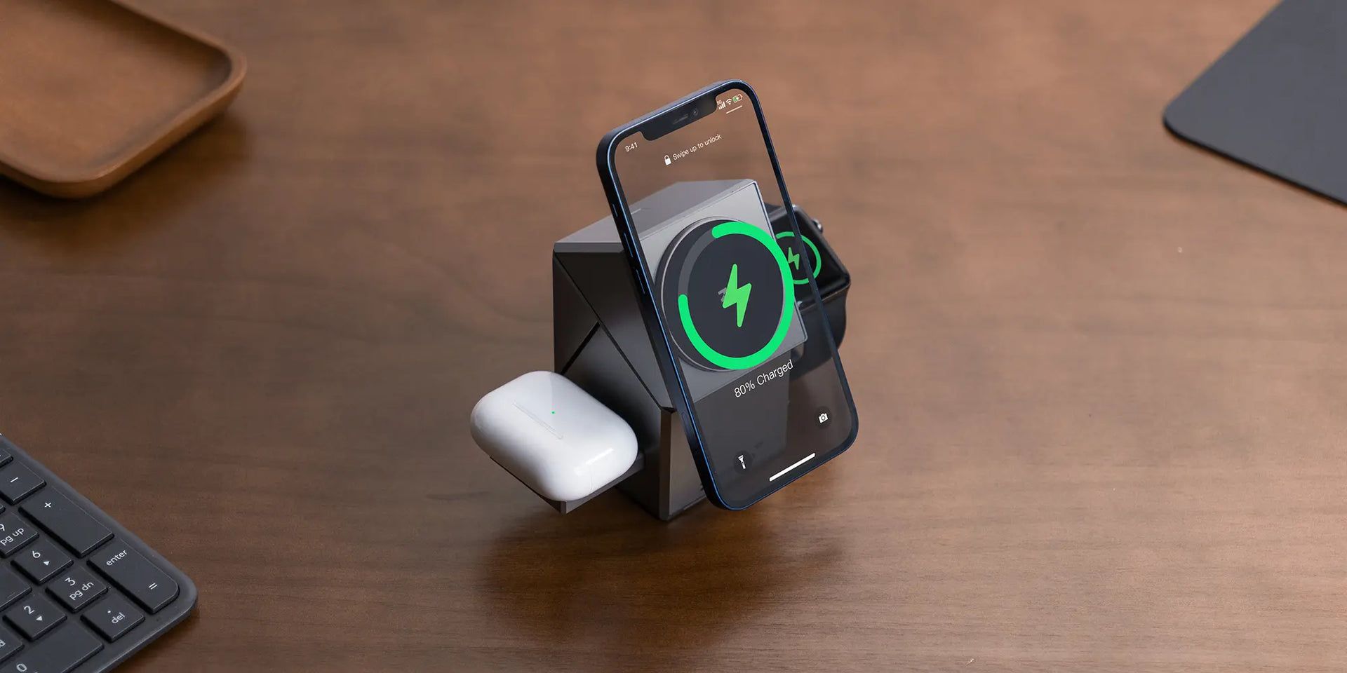 Without the ZeeHoo multi-functional wireless charger, your desktop can quickly become a mess