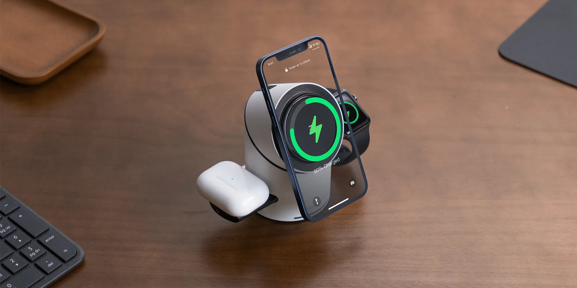 Without the ZeeHoo multi-functional wireless charger, your desktop can quickly become a mess