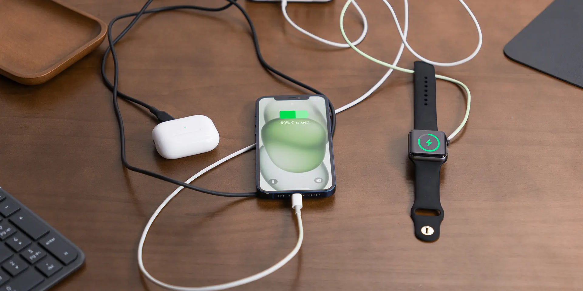 Without the ZeeHoo multi-functional wireless charger, your desktop can quickly become a mess