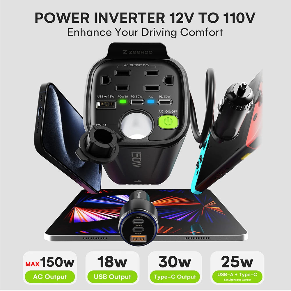 150W Car Power Inverter