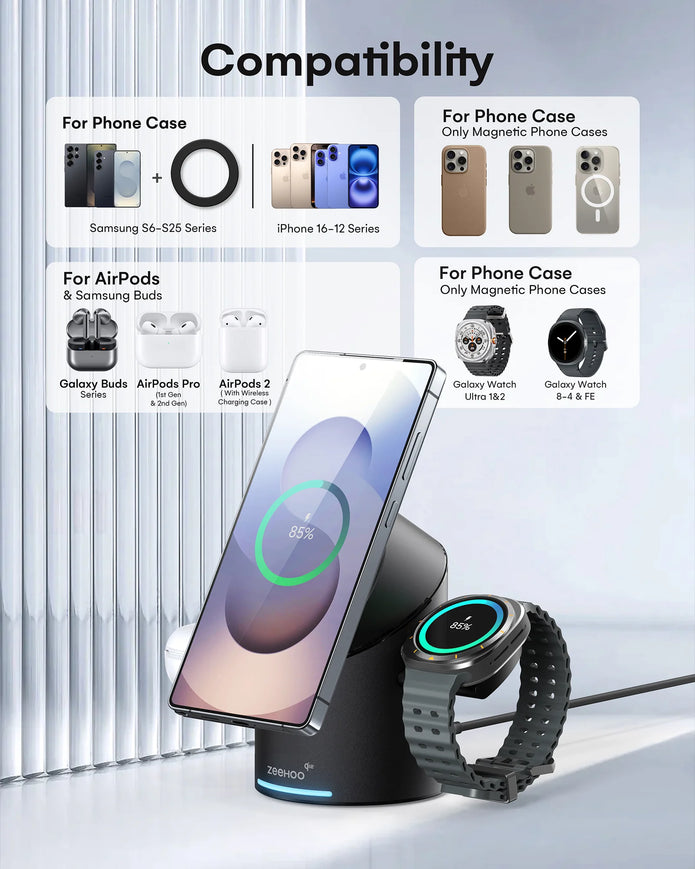 CylinTrick R 3-in-1 Wireless Charging Station