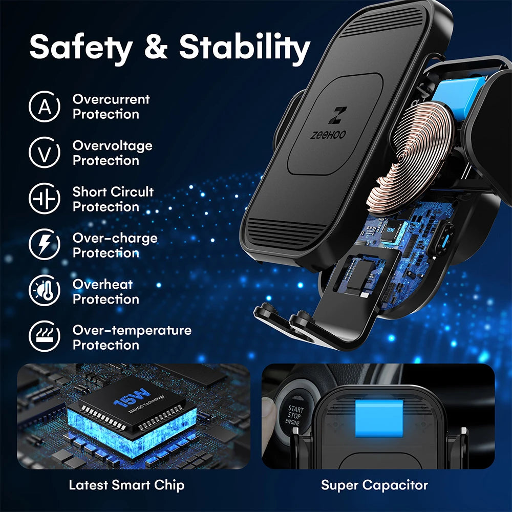 AutoGrip 15W Wireless Car Charger CC54