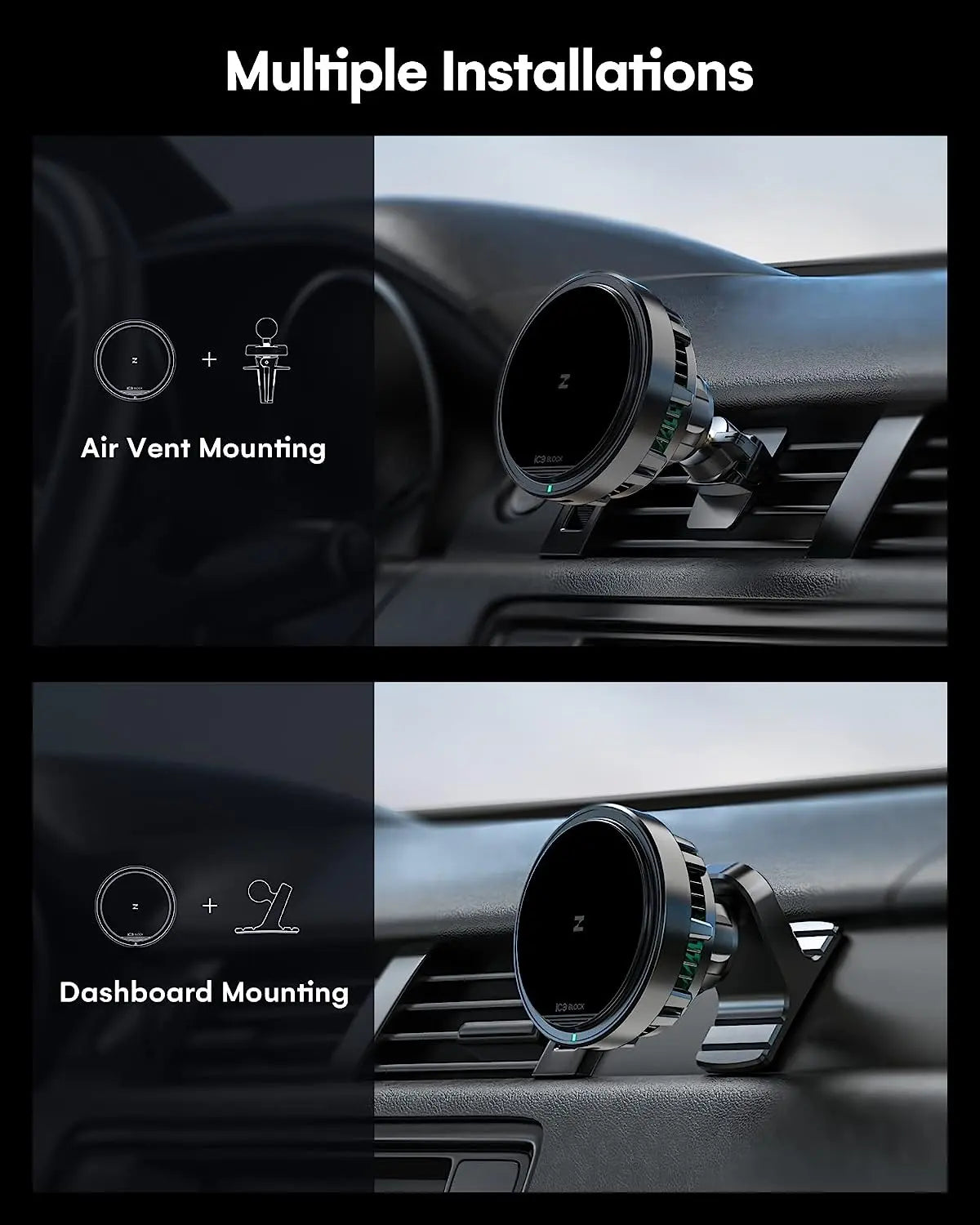 AutoCool 15W Wireless Car Charger IC80S-7