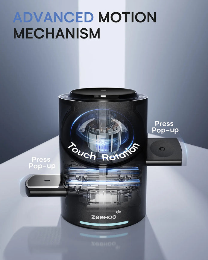 Black CylinTrick-R 3-in-1 Wireless Charging Station-2