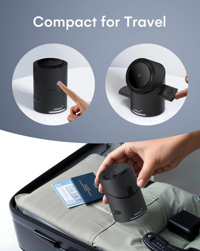 Black CylinTrick-R 3-in-1 Wireless Charging Station-5