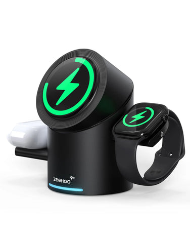 Black CylinTrick-R 3-in-1 Wireless Charging Station