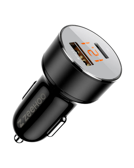 Digital Display 45W Dual-Port PD Car Charger Adapter
