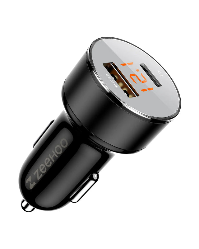 Digital Display 45W Dual-Port PD Car Charger Adapter