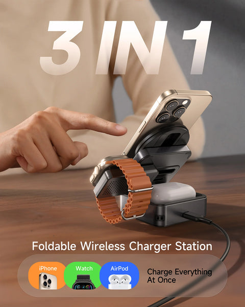 FoldTrack 3-in-1 Wireless Charging Station