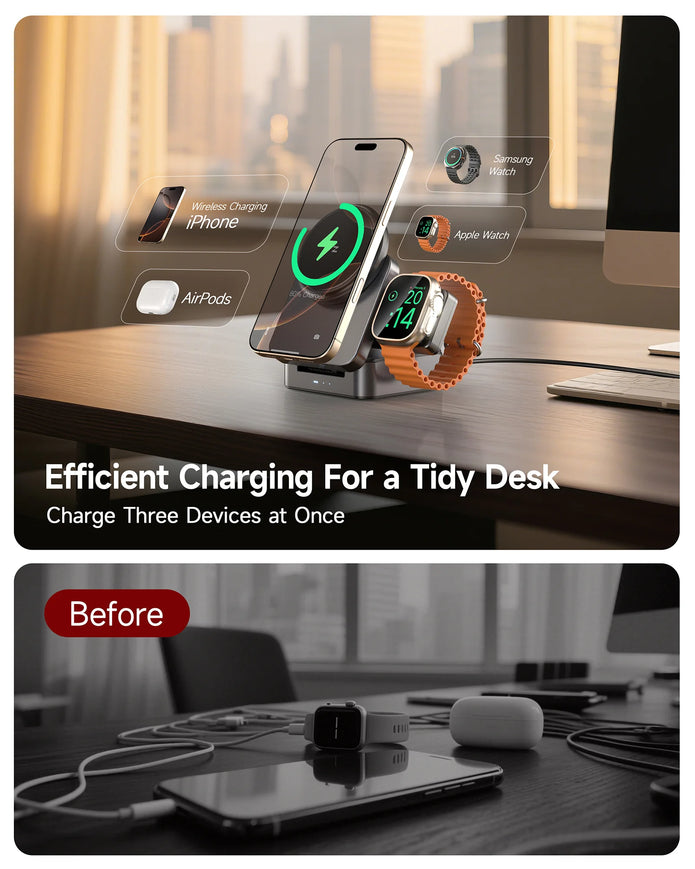 FoldTrack 3-in-1 Wireless Charging Station