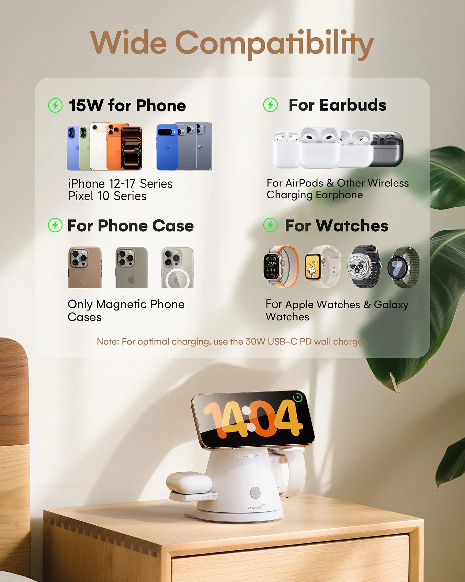LuminoCore 4-in-1 Wireless Charging Station