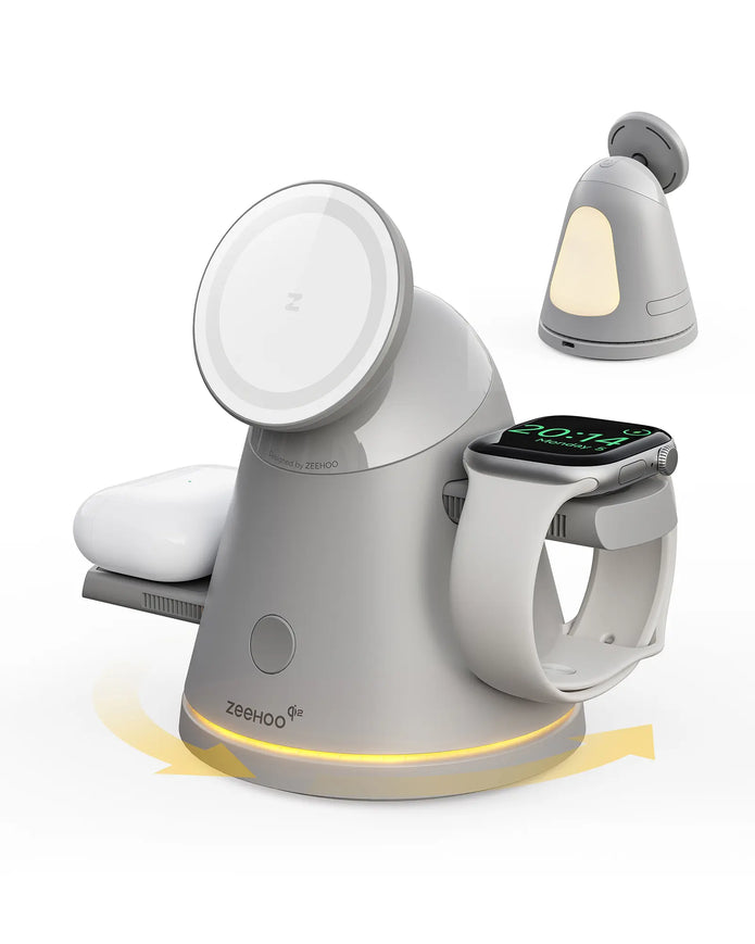 LuminoCore 4-in-1 Wireless Charging Station-Grey