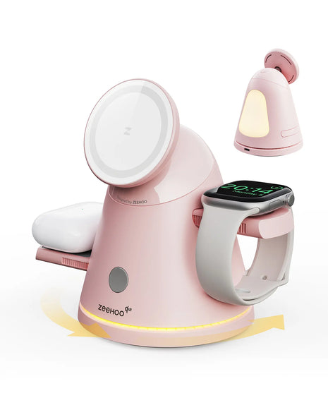 LuminoCore 4-in-1 Wireless Charging Station-Pink